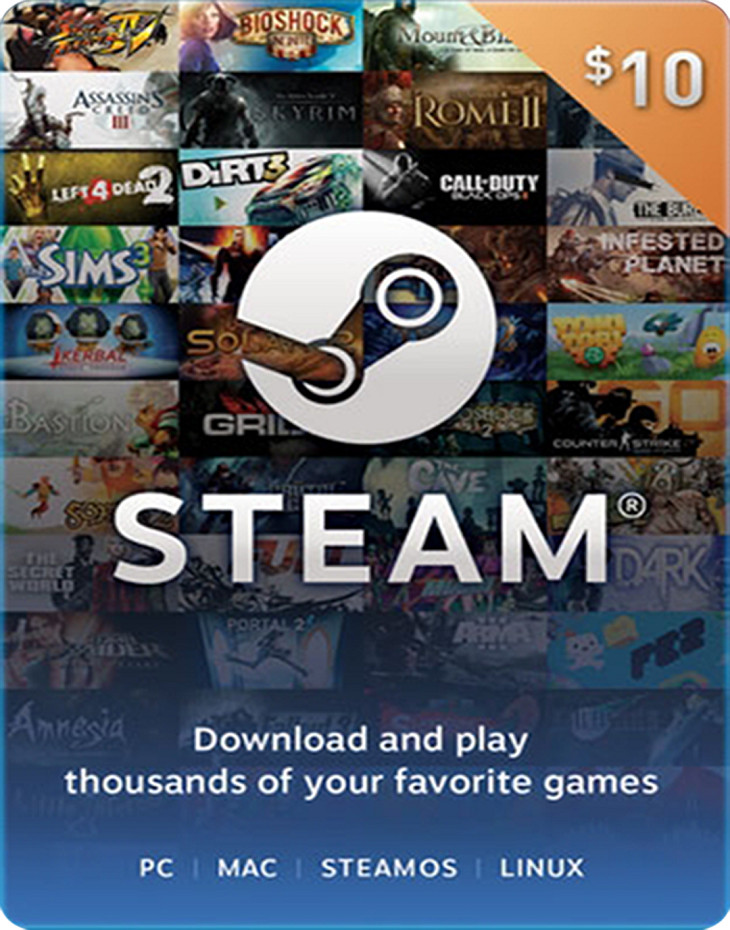 STEAM GIFT CARD 10 USD (Cuenta Colombiana)